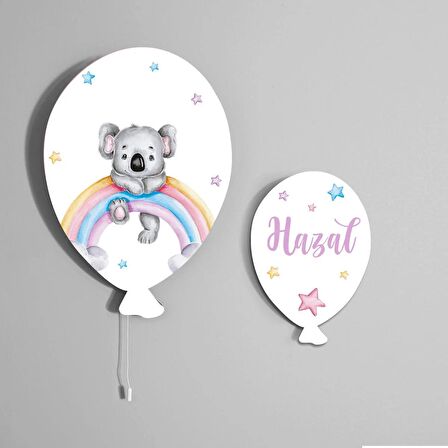 Koala Desenli  Çocuk Odası Balon Duvar Aydınlatma