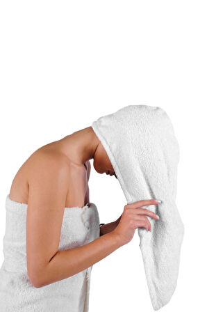 2 Adet Mikrofiber Düğmeli Lastikli Banyo Pilaj Havuz Saç Bonesi Saç Havlusu