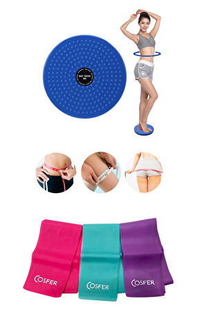 2'li Set Bel Ve Tüm Vücut Için Dönen Twister Disc 3'lü Pilates Bandı Seti