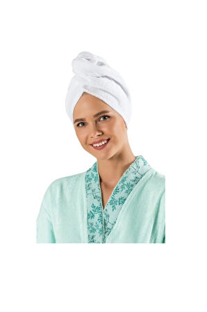 Mikrofiber Düğmeli Lastikli Banyo Pilaj Havuz Saç Bonesi Saç Havlusu