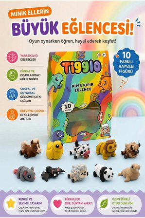 Tigglo 10’lu Sürpriz Mini Hayvan Figür Seti – Renkli Oyuncak | Hareketli, Koleksiyonluk Figürler