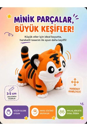 Tigglo 10’lu Sürpriz Mini Hayvan Figür Seti – Renkli Oyuncak | Hareketli, Koleksiyonluk Figürler