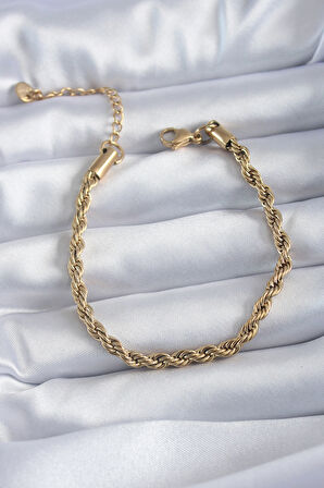Tegan 316L Çelik Gold Renk Burgu Model Kadın Bileklik TG27BB5666