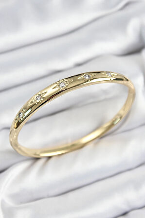 Tegan Pirinç Zirkon Taşlı Kutup Yıldızı Model Gold Renk Kadın Kelepçe TG27BB7570