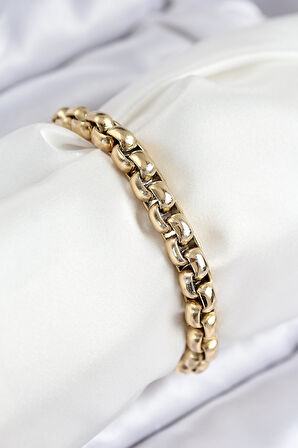Tegan 316L Çelik Halat Zincir Model Gold Renk Kadın Bileklik TG27BB7830