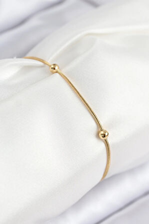 Tegan 316L Çelik Topcuk Model Gold Renk Kadın Bileklik TG27BB7845