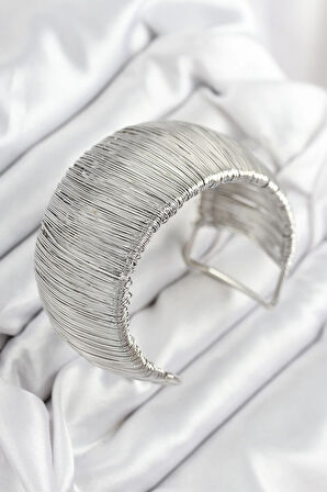 Tegan Pirinç Tel Sarma Model Gümüş Renk Kadın Bileklilk TG27BB7896