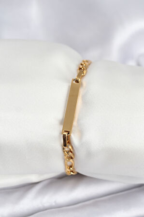 Tegan 316L Çelik Gold Renk Yazı Yazmaya Uygun Kadın Bileklik TG27BB7918