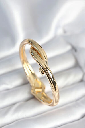Tegan Pirinç Gold Renk Sarmal Model Kelepçe Bileklik TG27BB7974