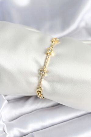 Tegan Pirinç Gold Renk Halley Yıldız Model Kadın Bileklik TG27BB7984