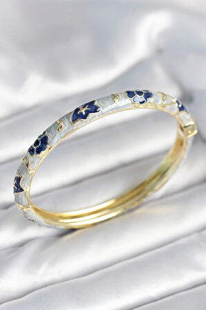 Tegan Mavi Renk Detaylı Mineli Kelepçe TG27BB8010