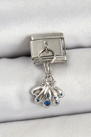 Tegan 316L Çelik Sallantılı Fiyonklu Buket Model Gümüş Renk Nomination Charm TG27BC1444