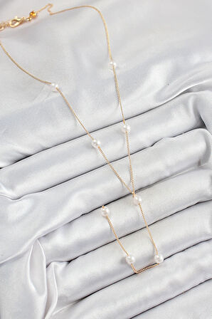 Tegan Pirinç İnci Figürlü Y Model Gold Renk Kadın Kolye TG27BKO10340