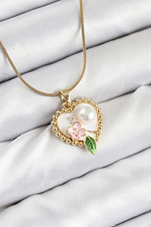 Tegan 316L Çelik Sanatsal Portre Model Gold Renk Kadın Kolye TG27BKO10486