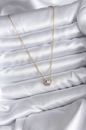 Tegan 316L Çelik Zincir Gold Renk Charm Kadın Kolye TG27BKO7820