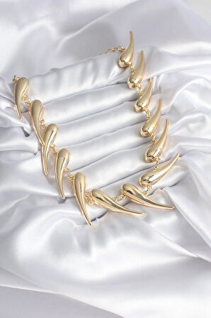 Tegan VIP Seri Özel Tasarım Gold Renk Kadın Kolye TG27BKO8237