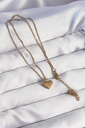 Tegan 316L Çelik Gold Renk Kalp Model Love Kolye TG27BKO8931