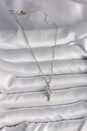 Tegan 316L Çelik Gümüş Renk Zincir Zirkon Taşlı Kuzey Yıldızı Model Kadın Kolye TG27BKO9714