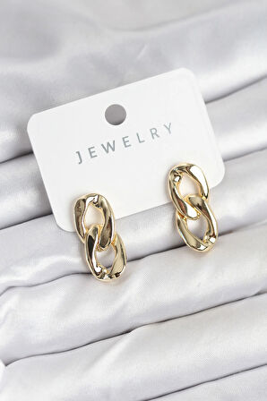 Tegan Pirinç Gold Renk Zincir Model Kadın Küpe TG27BKP11233