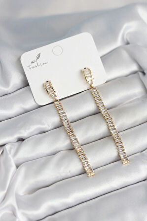 Tegan Su Yolu Baget Pirinç Kadın Küpe TG27BKP11301