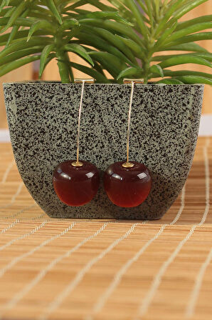 Tegan Gold Renk Kiraz Model Kadın Küpe TG27BKP6727