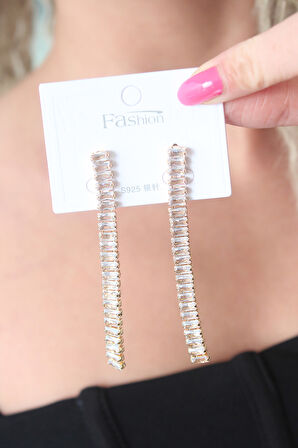 Tegan Gold Renk Zirkon Taşlı Kadın Küpe TG27BKP7161