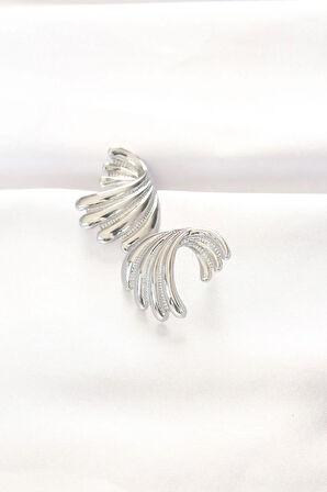 Tegan Pirinç Gümüş Renk Küpe TG27BKP8884