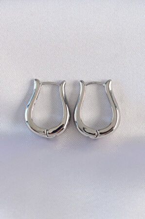 Tegan Pirinç Gümüş Renk İçi Boş Gül Küpe TG27BKP8977