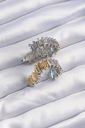 Tegan Pirinç Gold Gümüş Renkli Tırtıklı Kalp Küpe TG27BKP9227