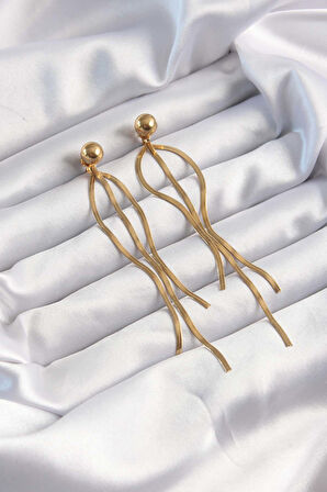 Tegan 316L Çelik Altın Renk İtalyan Model Topçuk Küpe TG27BKP9491