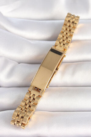 Tegan 316L Çelik Gold Renk Zincir Künye Model Erkek Bileklik TG27EB3719