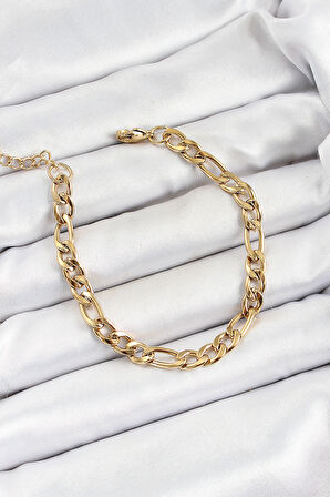 Tegan 316L Çelik Gold Renk Zincir Erkek Bileklik TG27EB3734