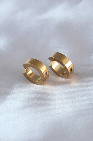 Tegan 316L Çelik Gold Renk Sıkıştırmalı Erkek Küpe TG27EKP278