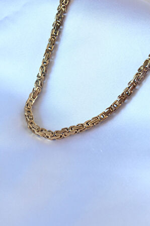 Tegan 316L Çelik Gold Renk Kral Zincir Model Erkek Kolye TG27ERK1323