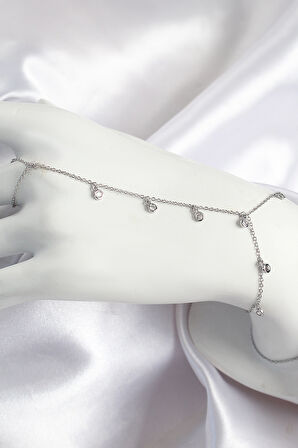 Tegan Pirinç Zirkon Taşlı Sallantılı Model Gümüş Renk Kadın Şahmeran TG27SN700