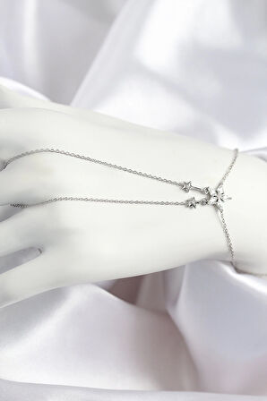 Tegan Pirinç Zirkon Taşlı Yıldız Model Gümüş Renk Şahmeran TG27SN711