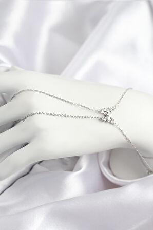 Tegan Pirinç Zirkon Taşlı Kelebek Model Gümüş Renk Şahmeran TG27SN716