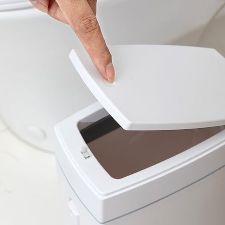 2'si 1 Arada Kapaklı Çöp Kovası Tuvalet Fırçalı Set Kompakt ve Şık Tasarım Banyo WC Mutfak Ev Ofis İçin Pratik Çöp Kutusu ve Klozet Fırçası