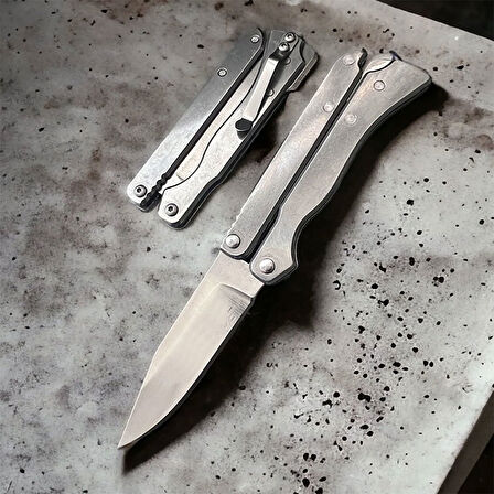 Katlanan Kelebek Çakı Metalik 15 Cm