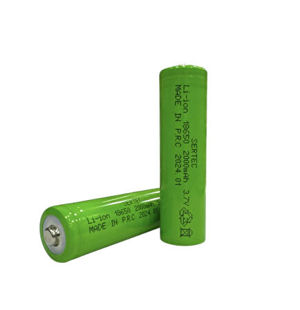 18650 3.7V 2000 Mah 1C Li-ion Şarjlı Pil Başlı