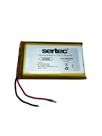 105080 3.7V 5000 mAh Li-Polymer Pil (Devreli/1.5A)