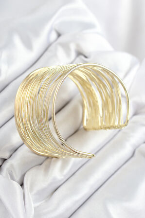 Pirinç Tel Sarma Model Gold Renk Kadın Bileklilk - TJ-BB7895