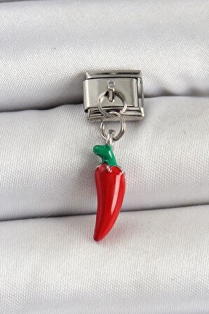 316L Çelik Gümüş Renk Kapya Biber Model Nomination Charm - TJ-BC1488