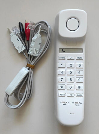 KAREL Test Telefonu Beyaz (kesmeli Kesmesiz Test Kablolu)