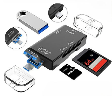 ZR826 Atud-05 6 İn 1 Otg Card Reader