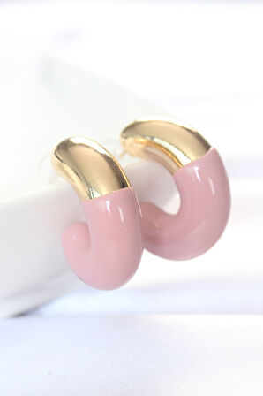 CCB Gül Kurusu Gold Çift Renk Küpe - TJ-BKP8872