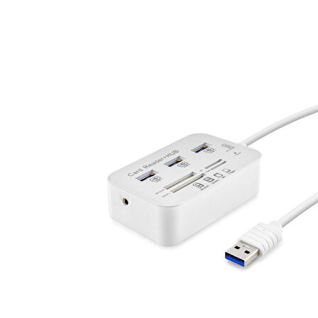 Usb3.0 Hub Combo 3*Usb3.0 + Ms + Sd + M2 + Tf 20Cm Beyaz HDX7028