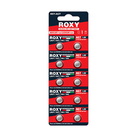 AG7 LR57/LR927/195/395 44 Mah Alkalin Düğme Pil 10 Lu Paket