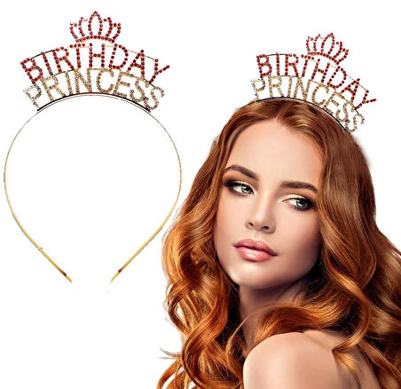 Birthday Princess Kristal Taç – Altın Kaplama