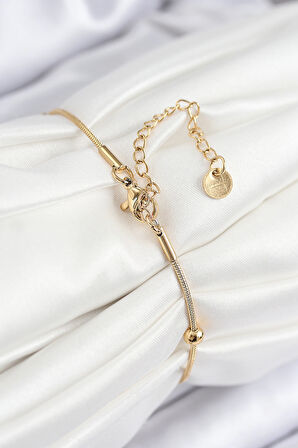 316L Çelik Topcuk Model Gold Renk Kadın Bileklik - TJ-BB7845